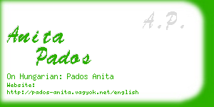 anita pados business card